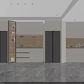 Modern Wine Cabinet Design With White Cabinets Marble Countertop LED Lighting And Fresh Fruits