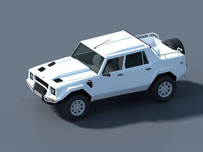 White Off Road SUV With Roof Rack Spare Tire And Rugged Exterior Design 3d model
