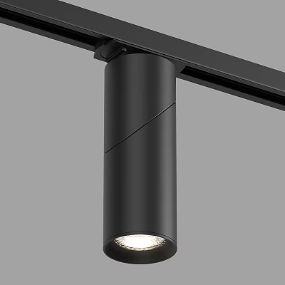 Modern Black Track Mounted Downlight Spotlight Lighting Fixture With Bright Glow 3d model