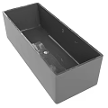 Sleek Gray Bathroom Bathtub With Smooth Surface Drainage And Mounting Holes