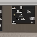 Modern Bookcase Interior Design With Multi layered Shelves Books And Decorative Ornaments