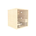 Shower Sauna Interior Design With Wooden Walls Sauna Stones Heater And Seating Area