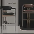 Modern Bar Stools With Black And Brown Leather Seats And Metal Frames