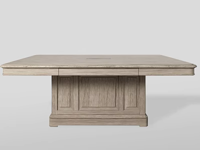 Light Wood Office Desk With Simple Design Drawer And Panel Details 3d model