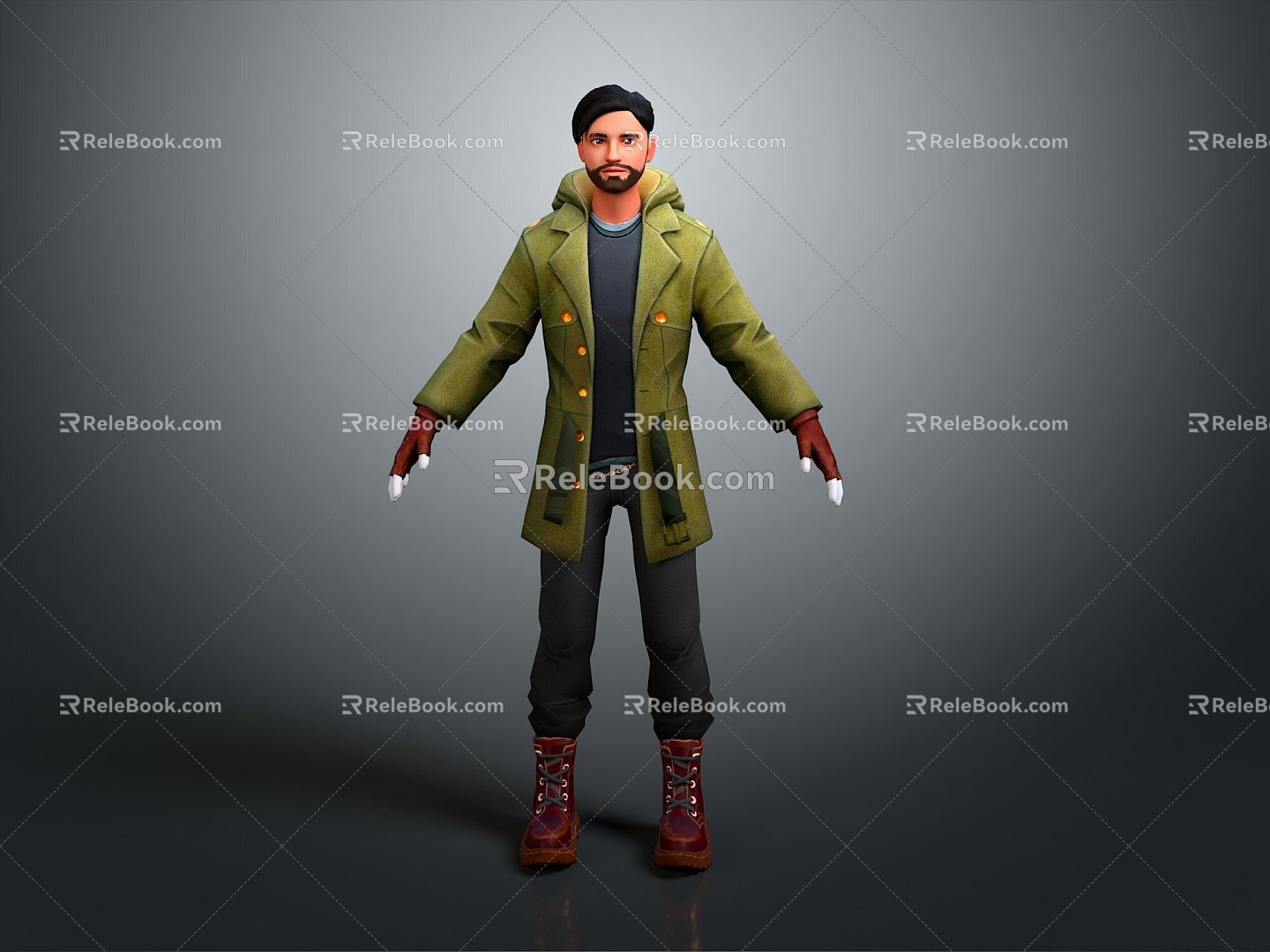 Modern game character men men handsome men young men 3d model