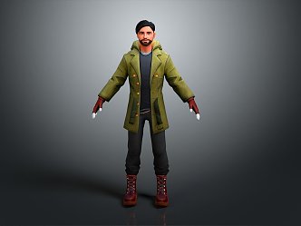 Modern game character men handsome men young men 3d model