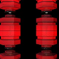 Red Chinese Lanterns With Hanging Knots And Multi Layered Designs On Black Background