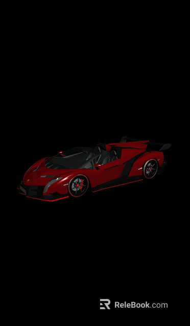 Red Convertible Sports Car With Sleek Aerodynamic Body And Black Accents 3d model 