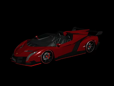 Red Convertible Sports Car With Sleek Aerodynamic Body And Black Accents 3d model