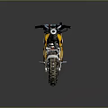 Yellow And White Off Road Motorcycle With Muddy Tires Black Seat And Sporty Design