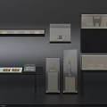 Modern Display Cabinets With Glass Doors And Metal Frames For Decorative Items
