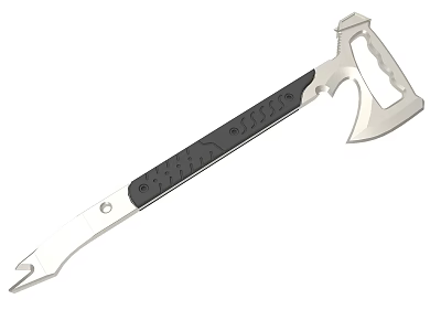 Multi functional Hand Tool With Metal Axe Head Black Textured Handle And Saw Edge 3d model