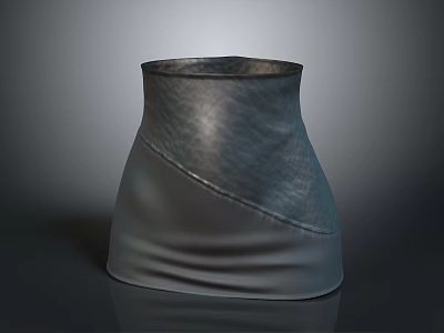 Fashionable Structured Leather Collar Design For Modern Clothing With Detailed Stitching 3d model