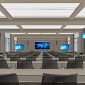 Conference Room Interior Design With Arranged Tables Chairs Projector Wooden Ceiling And Flooring