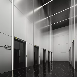 modern elevator hall 3d model