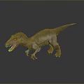 Tyrannosaurus Rex 3D Model Standing With Open Mouth Scaly Skin On Gray Background And Reflection