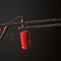 Improvised Weapon With Rusty Metal Pipes Red Canisters And Components