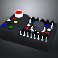 Modern Household Control Panel With Colorful Buttons Multiple Knobs And Black Body