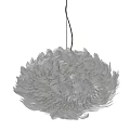 Elegant Feather Design Modern Pendant Light With White Hanging Decorative Shade 3d model