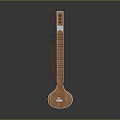 Traditional Wooden Sitar String Instrument With Long Neck And Resonant Body Design