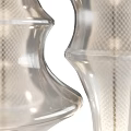 Modern Transparent Glass Pendant Lights with Layered Geometric Design and Textured Surface for Interior Decor