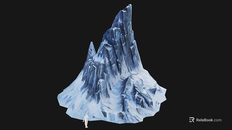 Garden Landscape With Natural Rock Formation And Human Figure For Scale 3d model 
