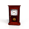 Vintage Wooden Mantel Clock With White Dial Black Numbers And Gold Pendulum