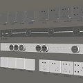 Modern Home Electrical Wall Sockets And Switches In Various Styles 3d model