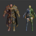 Game Movie Characters in Ornate Armour with Gold Accents Male and Female Designs