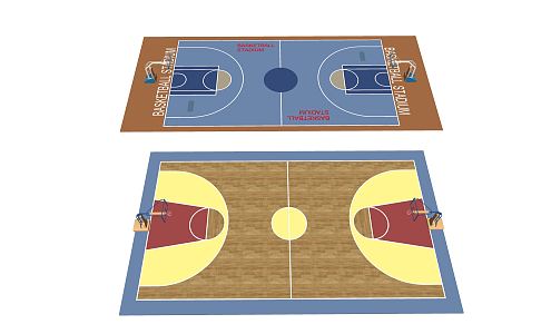 Modern basketball court 3d model