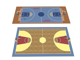 Modern basketball court 3d model