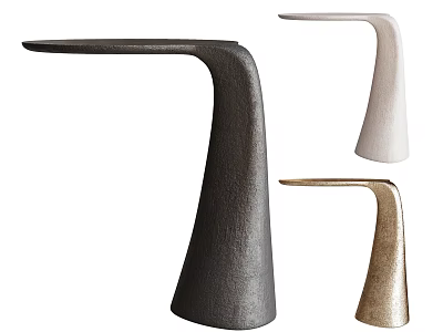 Modern Minimalist Side Tables in Dark Gray White and Gold for Stylish Home Decor 3d model