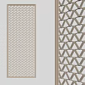 Modern Geometric Pattern Room Divider With Metal Frame And Intricate Weave Design 3d model