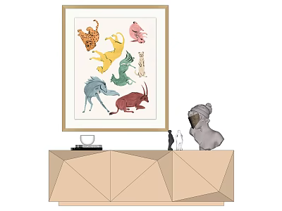 Modern Animal Painting Decorative Painting 3d model