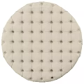 Round Beige Tufted Upholstered Ottoman With Button Accents For Living Room Decor
