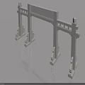 Traditional Chinese Stone Swing Door With Carved Pillars And Decorative Frame