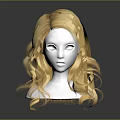Realistic Human Head Mannequin With Natural Looking Golden Curly Hair Wig