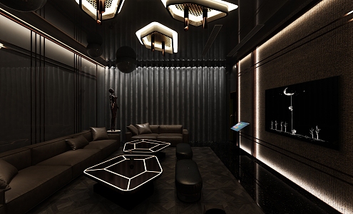 Ktv compartment modeling lighting atmosphere ceiling 3d model