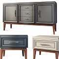 Sideboard 3D Model Bucket Cabinet Side Cabinet Bedside Cabinet Home Entrance Cabinet Furniture 3d model