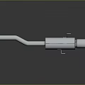 Car Exhaust System With Stainless Steel Pipe And Blue Metallic Tip Design