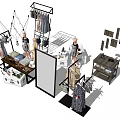 Clothing Racks Displaying Fashionable Clothing Items With Mannequins And Shelves In Retail Setup