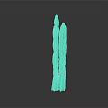 Green Columnar Cactus Plant With Multiple Stems On Dark Background With Reflection