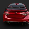 Red High Performance Sports Car With Aggressive Styling And Black Alloy Wheels