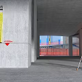 Man in Red Hard Hat Measuring with Survey Tool at Construction Site Near Concrete Column