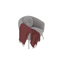 Elegant Grey Velvet Single Sofa With Pleated Design And Metal Legs