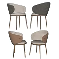 Stylish Modern Leisure Chair With Metal Legs Striped Backrest And Button Accents