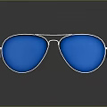 Stylish Aviator Sunglasses With Blue Tinted Lenses And Silver Frame
