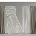 Modern Curtains Interior Design With Beige Velvet And White Sheer Layers