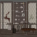 New Chinese style partition lattice screen partition 3d model