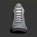 Gray High Top Shoes With Blue Accents Modern Design Side Logo And Illuminated Sole